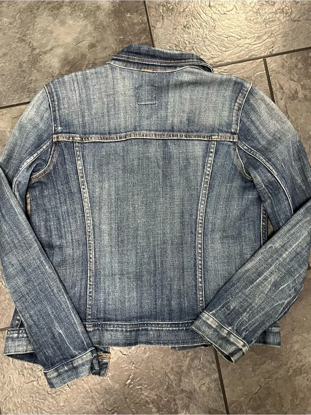 J. Crew Distressed Blue Denim Shirt Jacket
